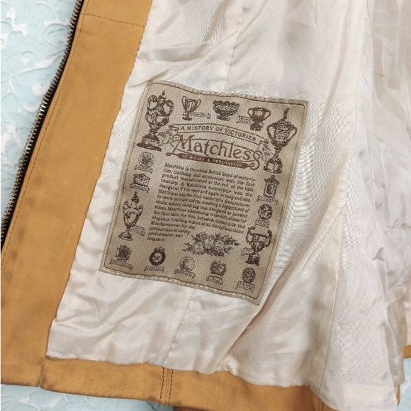 MATCHLESS Women’s Leather Moto Jacket, Camel, EU Size 40 - Picture 13 of 15